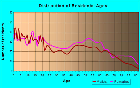 Age and Sex of Residents in zip code 63851