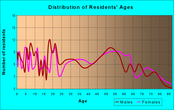 Age and Sex of Residents in zip code 63855
