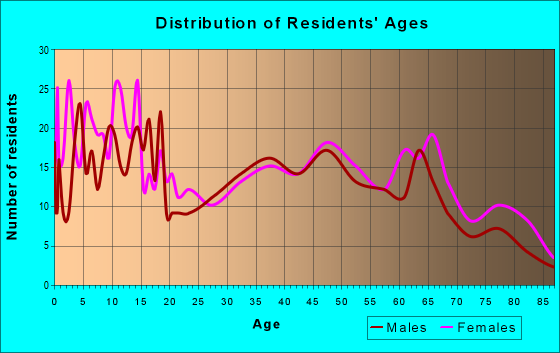 Age and Sex of Residents in zip code 63876