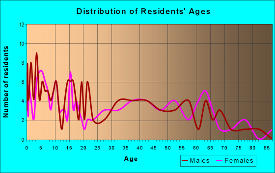 Age and Sex of Residents in zip code 64728