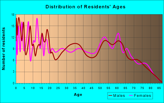 Age and Sex of Residents in zip code 64784
