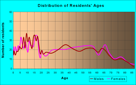 Age and Sex of Residents in zip code 64862