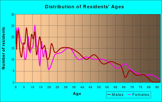 Age and Sex of Residents in zip code 64863