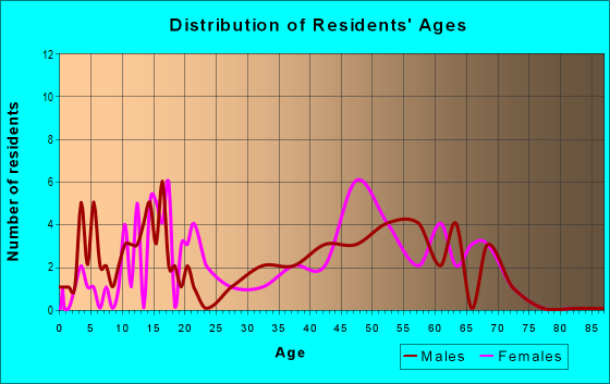 Age and Sex of Residents in zip code 65287