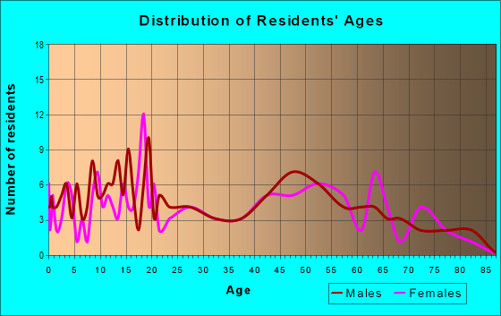 Age and Sex of Residents in zip code 65333