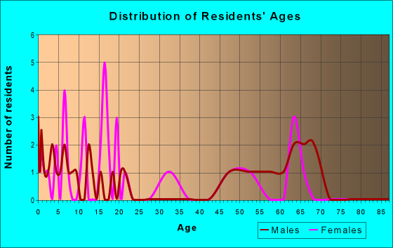 Age and Sex of Residents in zip code 65484