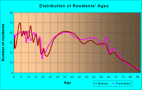 Age and Sex of Residents in zip code 65619