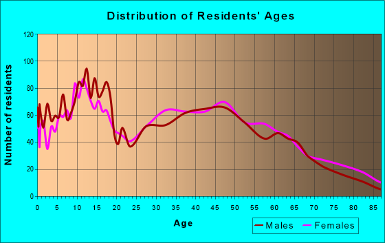 Age and Sex of Residents in zip code 65781