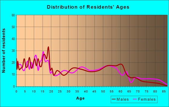 Age and Sex of Residents in zip code 67877