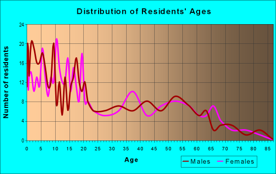 Age and Sex of Residents in zip code 68067