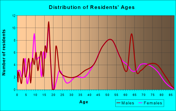 Age and Sex of Residents in zip code 69028