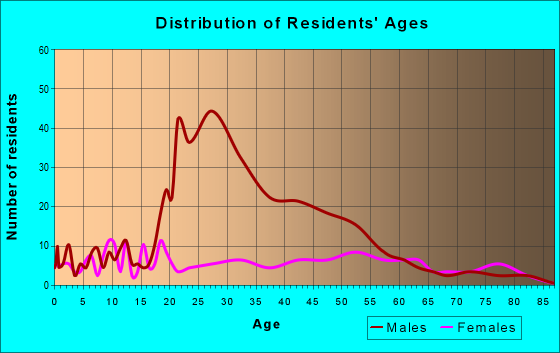 Age and Sex of Residents in zip code 71340