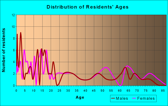 Age and Sex of Residents in zip code 73033