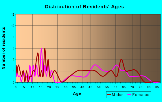 Age and Sex of Residents in zip code 73549