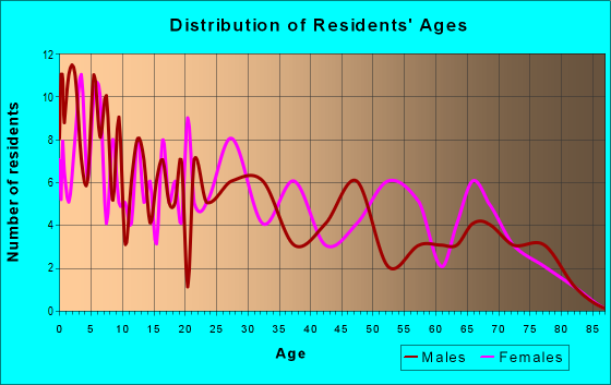 Age and Sex of Residents in zip code 73567