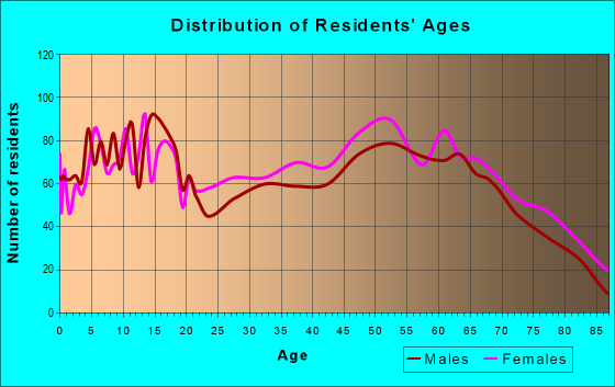 Age and Sex of Residents in zip code 75551