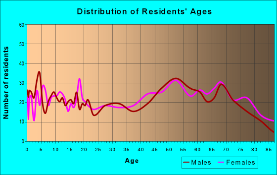 Age and Sex of Residents in zip code 76380