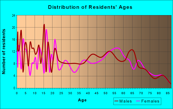 Age and Sex of Residents in zip code 76518