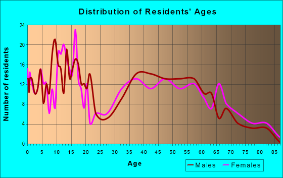 Age and Sex of Residents in zip code 76578