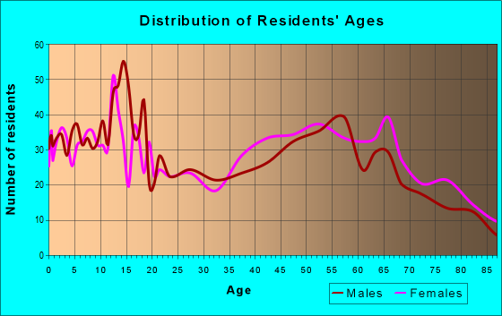 Age and Sex of Residents in zip code 76821