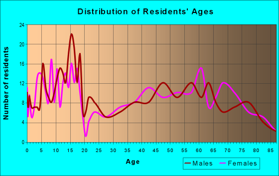 Age and Sex of Residents in zip code 76853