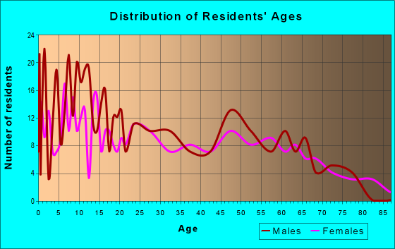 Age and Sex of Residents in zip code 77419