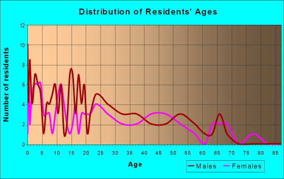 Age and Sex of Residents in zip code 77458
