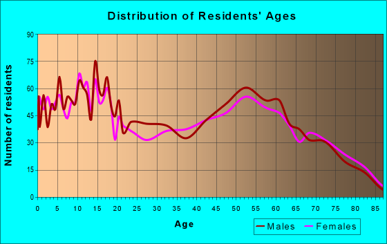 Age and Sex of Residents in zip code 77465