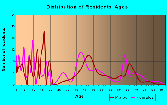 Age and Sex of Residents in zip code 77582