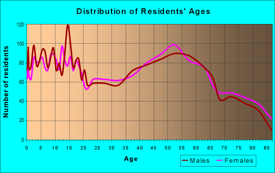 Age and Sex of Residents in zip code 77836