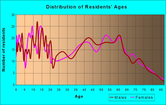 Age and Sex of Residents in zip code 77861