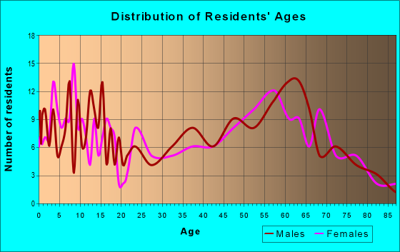 Age and Sex of Residents in zip code 77873