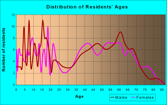 Age and Sex of Residents in zip code 78057