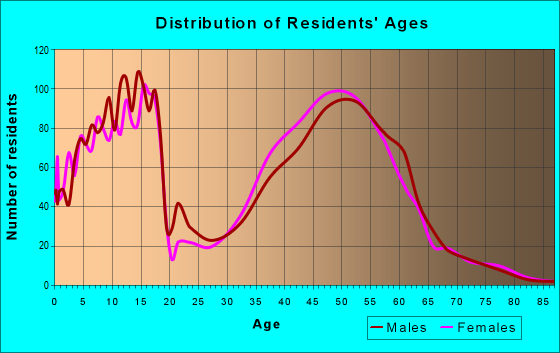Age and Sex of Residents in zip code 78733