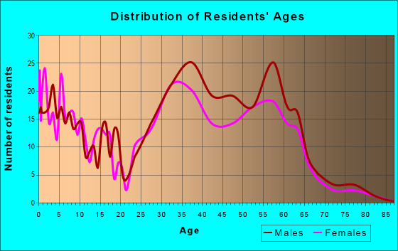 Age and Sex of Residents in zip code 80467
