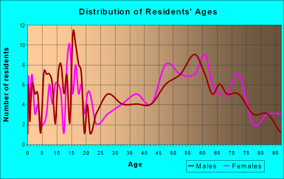 Age and Sex of Residents in zip code 81036