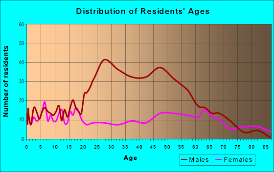 Age and Sex of Residents in zip code 81063