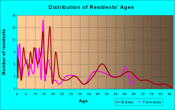 Age and Sex of Residents in zip code 82411