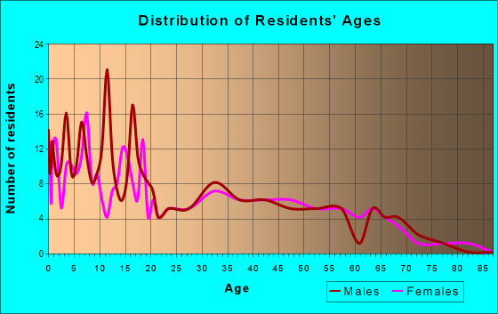 Age and Sex of Residents in zip code 84033