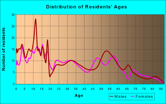 Age and Sex of Residents in zip code 84537