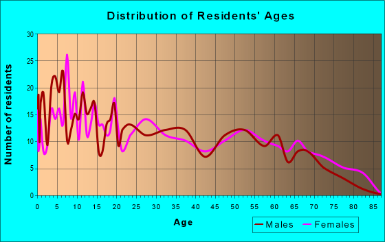 Age and Sex of Residents in zip code 84542