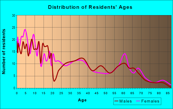 Age and Sex of Residents in zip code 84646