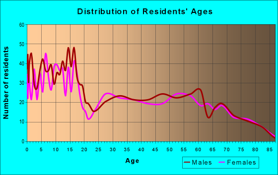 Age and Sex of Residents in zip code 84713
