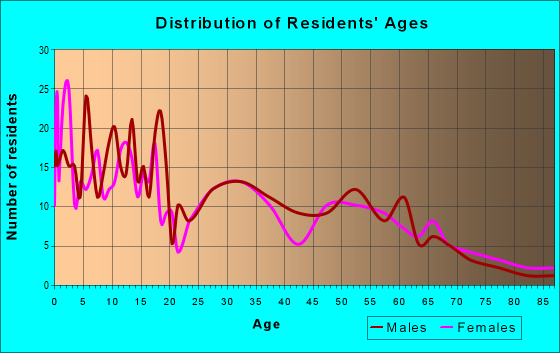 Age and Sex of Residents in zip code 84751