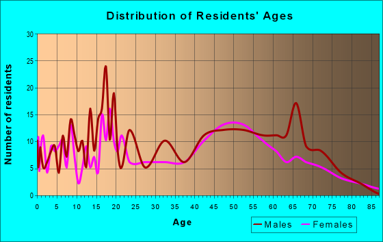 Age and Sex of Residents in zip code 85334