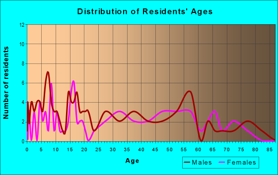Age and Sex of Residents in zip code 87017