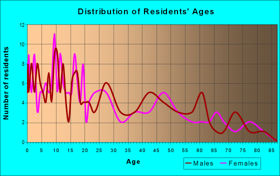 Age and Sex of Residents in zip code 87037