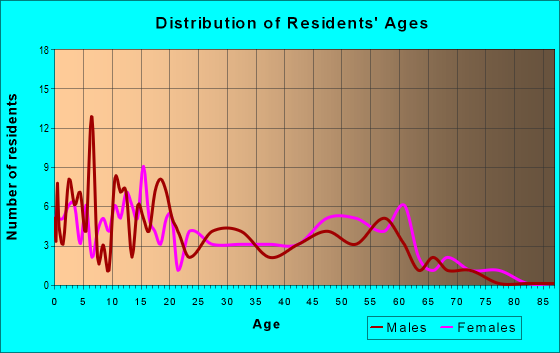 Age and Sex of Residents in zip code 87038