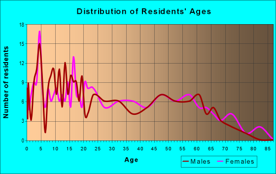 Age and Sex of Residents in zip code 87053