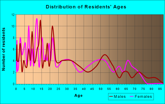 Age and Sex of Residents in zip code 87357